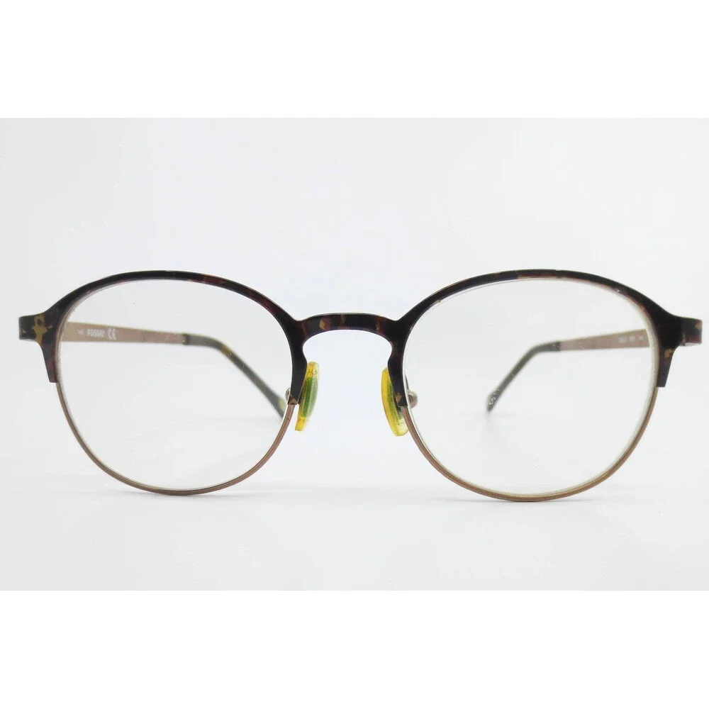 Fossil Sully DC7 Tortoise Bronze Round Eyeglass Frames 46-18-145 38508
